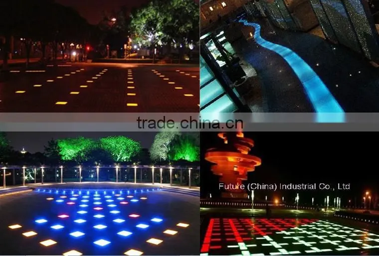 IP67 3 years waranty decorative led white clear glass floor tiles