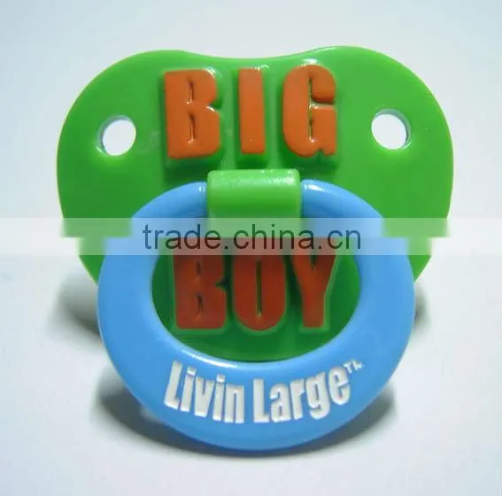 Large nipple pacifier of a feeding bottle