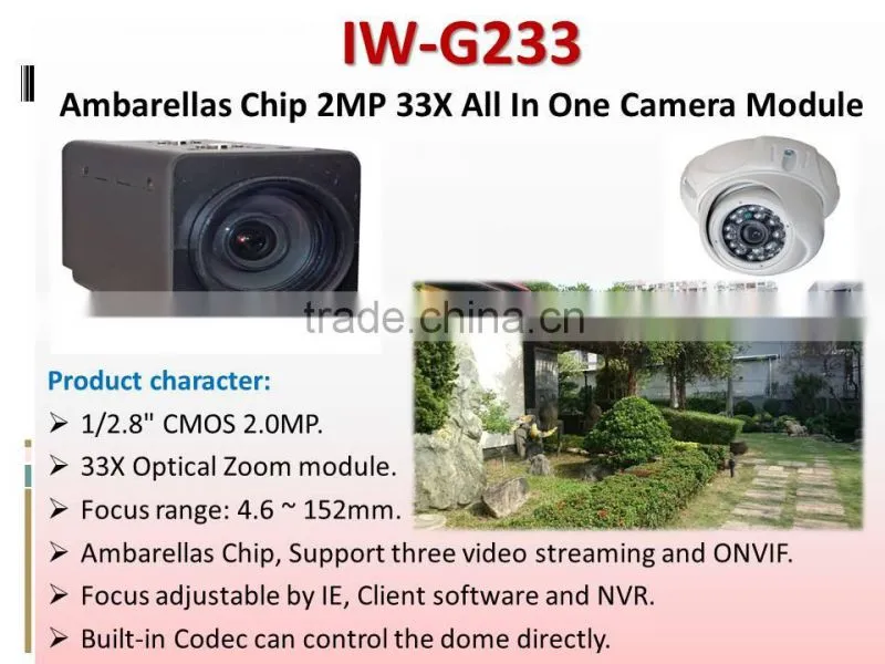 IW-G233 COMS 33X Optical Zoom All In One Box Camera Module