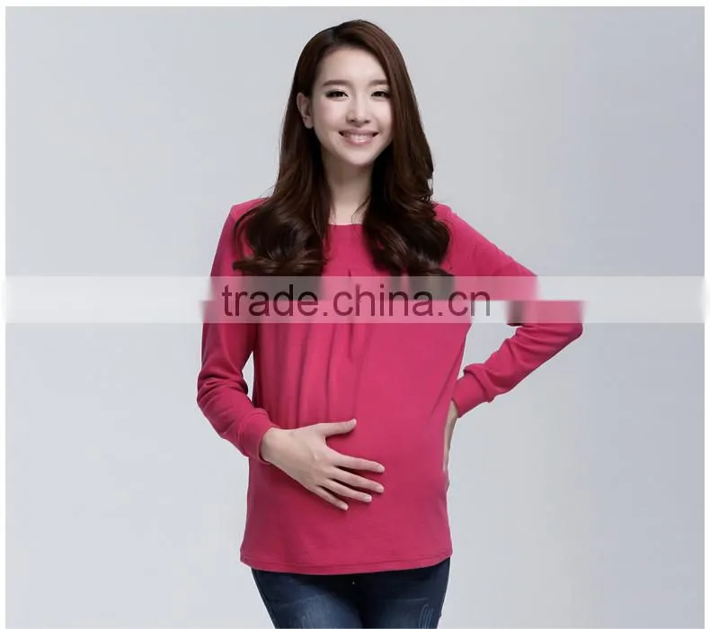 Autumn & Winter Long-sleeve Maternity T-shirt Loose Plus Size