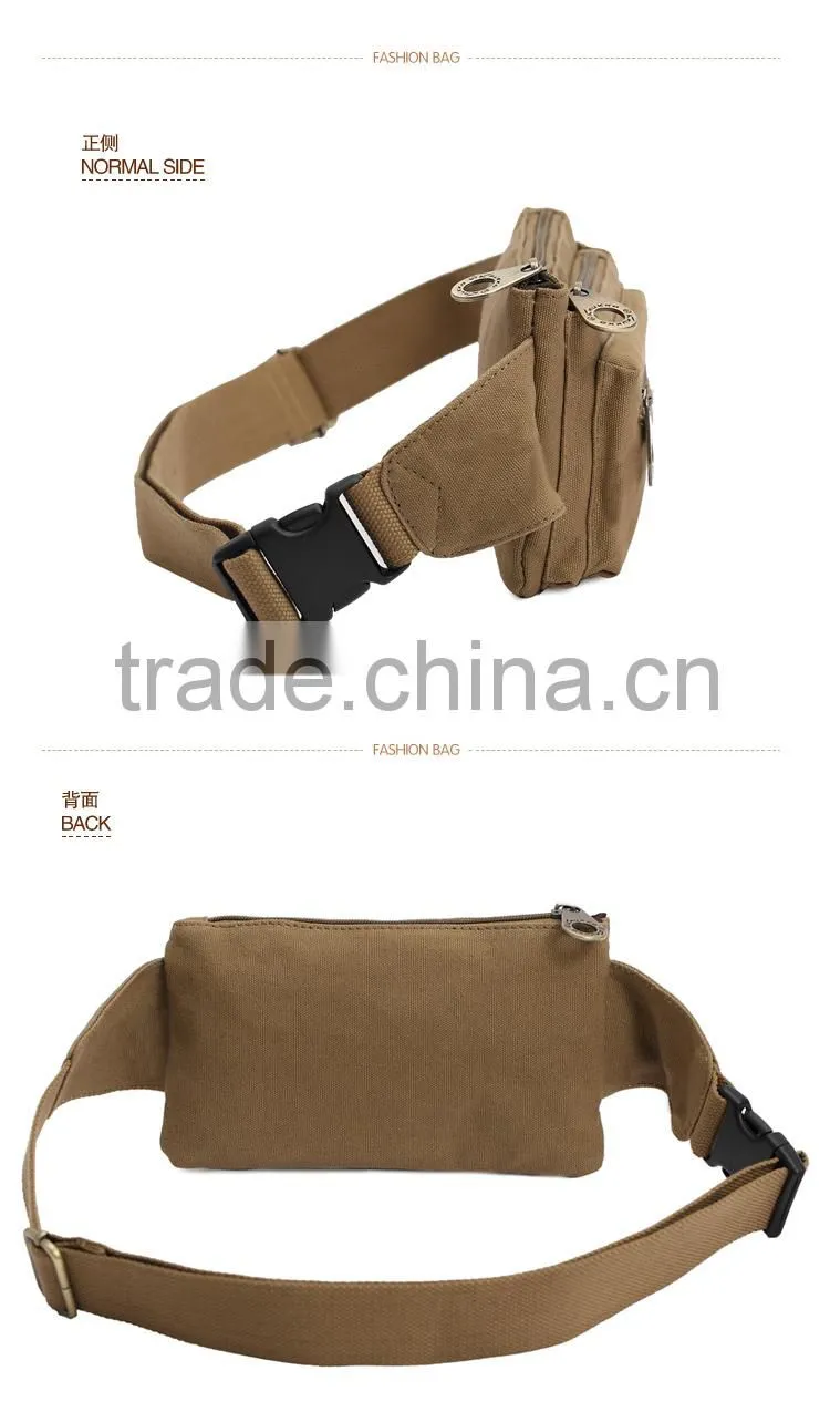 Fashion Waist Pack Canvas Waist Bag Fanny Pack Waist Belt Bag 2 colors