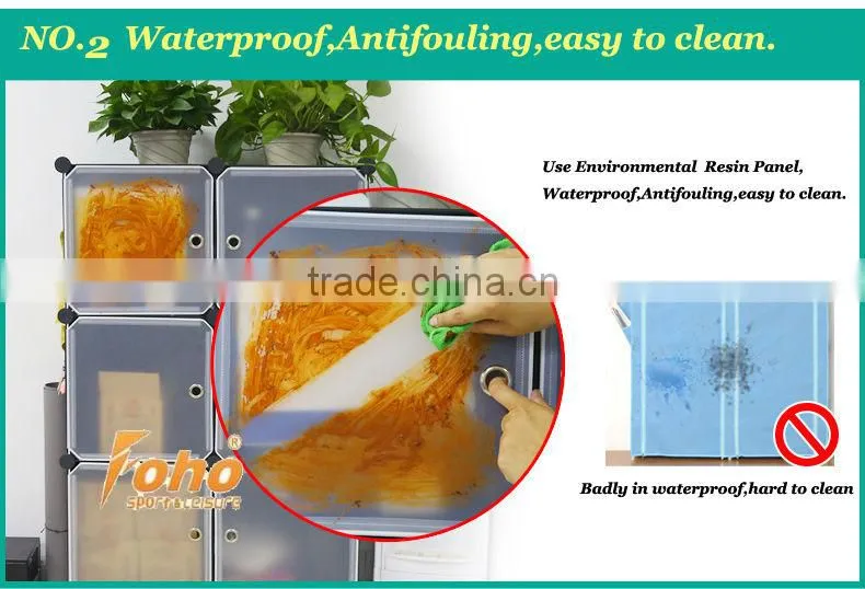 3 cubes eco-friendly plasti cube storage organizer with PP panel and connector FH-AL0014-3