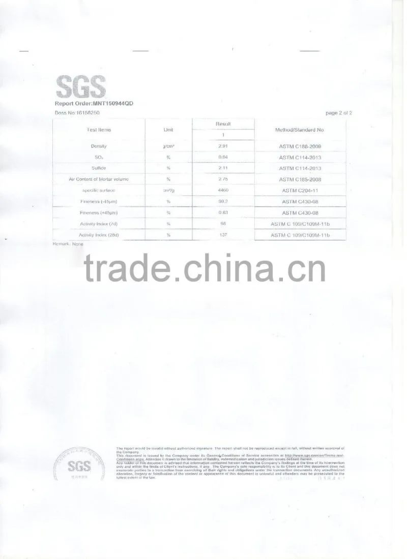 GRANULATED BLAST FURNACE SLAG POWDER IN CEMENT/GGBS/GGBFS