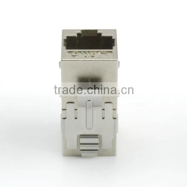 Taiwan Supplier RJ45 Cat6 180 Degree Shielded STP Straight Keystone Coupler