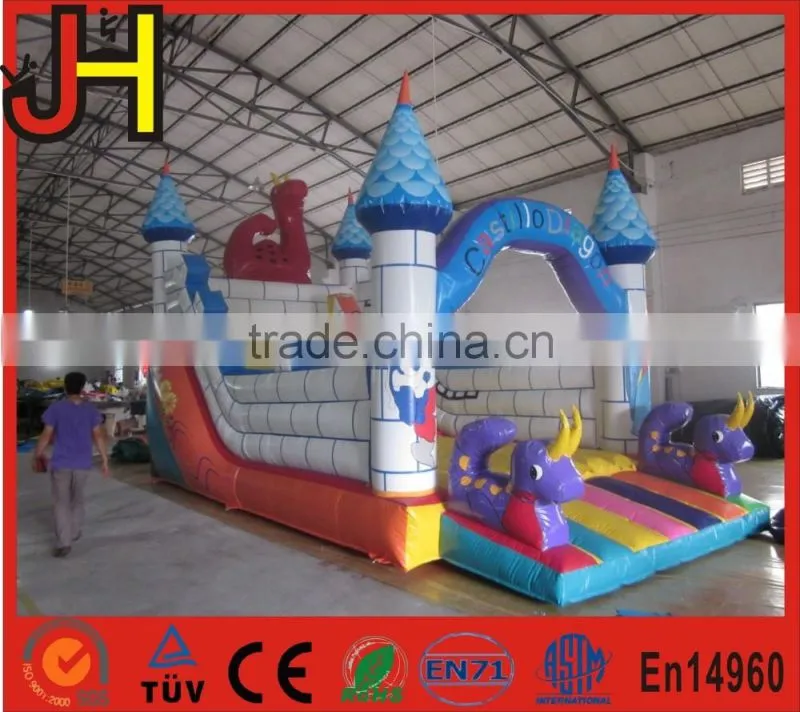 2016 hot sale inflatable Magical Dragons Children's Bouncy Castle, inflatable dragon slide