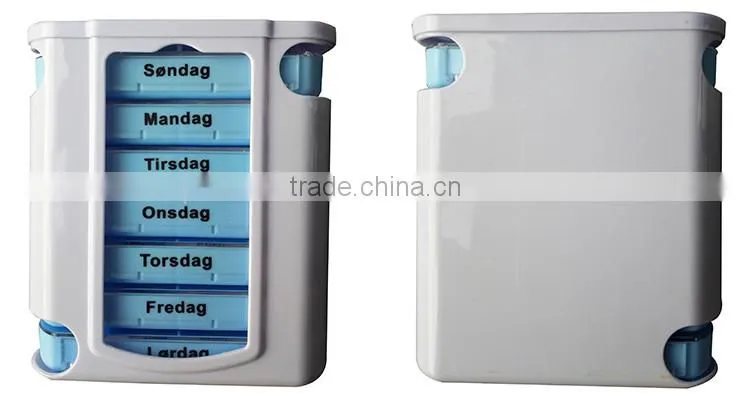 Hot selling plastic travel portable drawer weekly pill box
