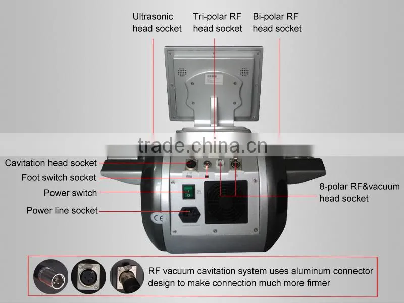portable ultrasound machine,bi-polar rf head socket &cavitation head socket,not involve invasive surgery