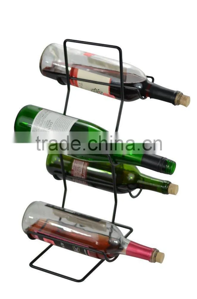 Countertop Black 4 Bottle Wine Rack