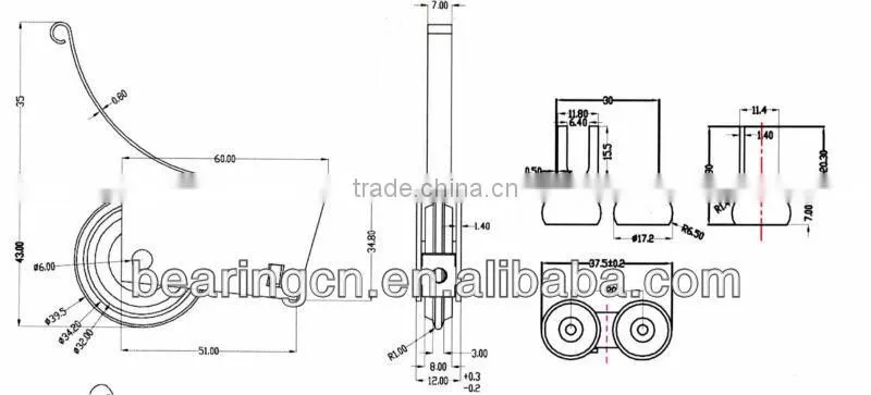 2014 Heavy duty wardrobe sliding door wheels / wardrobe roller