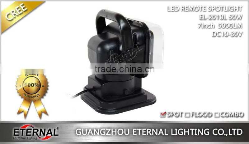 50W high power wireless remote spotlight search lamp for marine boat 4x4 off-road truck emergency vehicles