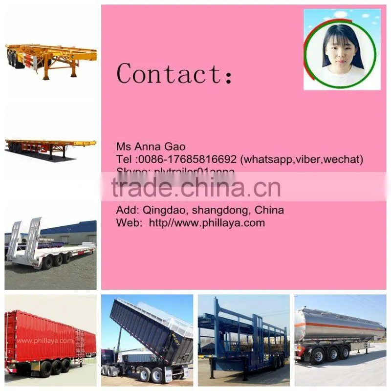 good factory3 Axles drop deck flat bed semi trailer for transport container trailer