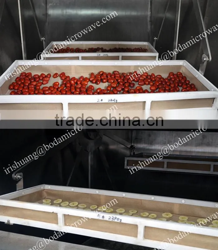 Industrial microwave vacuum red dates slices drying machine /vacuum microwave palm date dryer