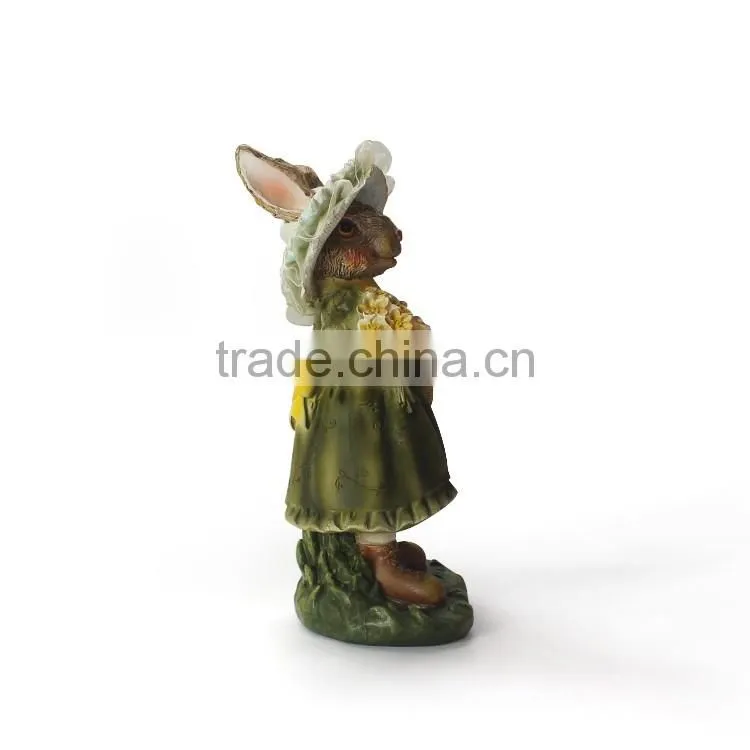 2015 handmade resin rabbit garden sculpture