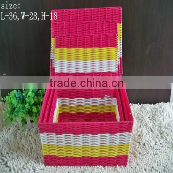 Colorful empty plastic storage basket wholesale