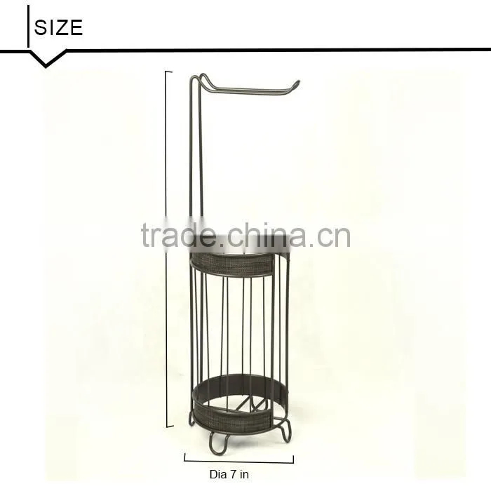 Round Rack, Standing Holder with One Hook, Bronze