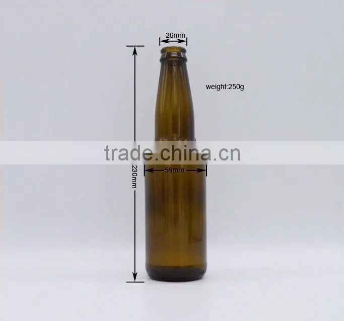 Haonai High Quality FDA certified glass 330ml amber green empty beer bottle supplier brewing custom beer growler supply