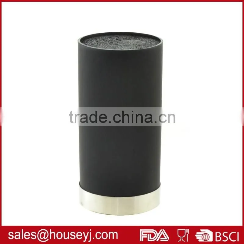 Hot sell universal knife block with s/s ring bottom new messer knife block knife holder plastic knife rack