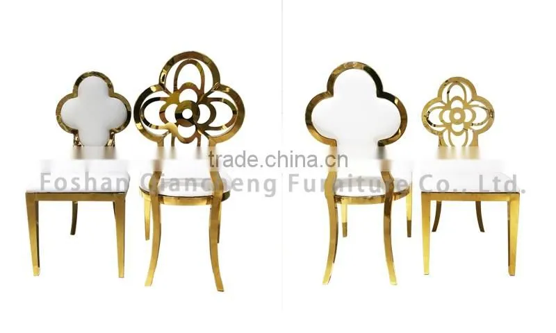 wholesale Hollow glodern stainless steel dining chair