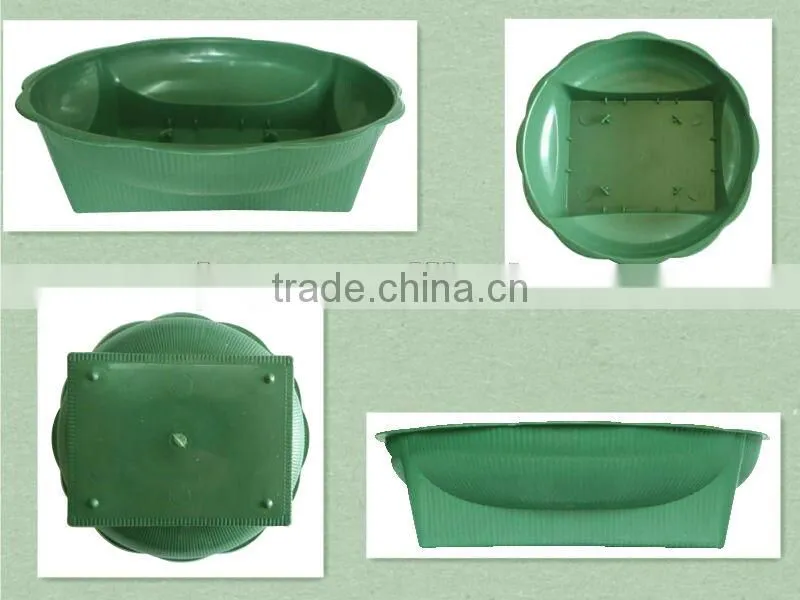 Large Square Based Bowl green plastic