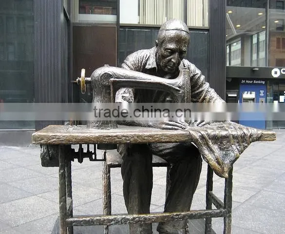 large outdoor statues bronze sculpture of garment worker