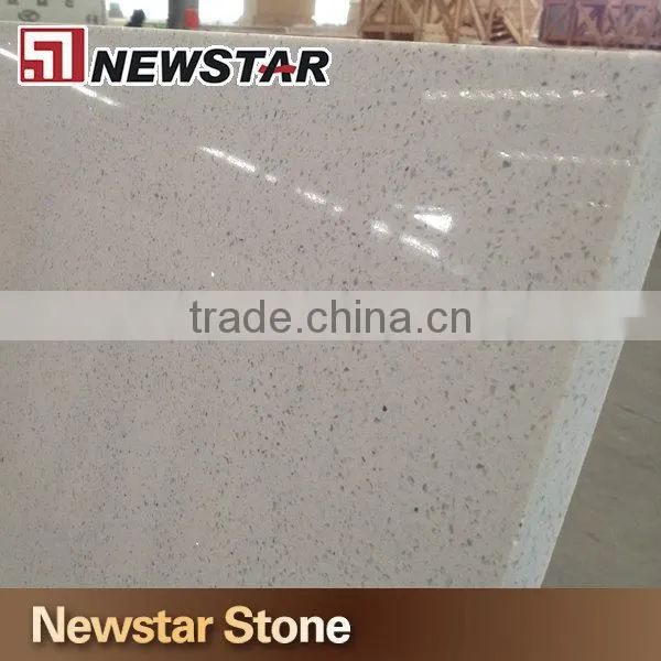 Polished mirror fleck crystal white quartz tiles