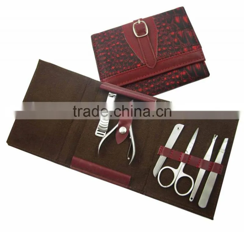 Elegant Design Press Button Pouch 8pcs Nail Manicure Set