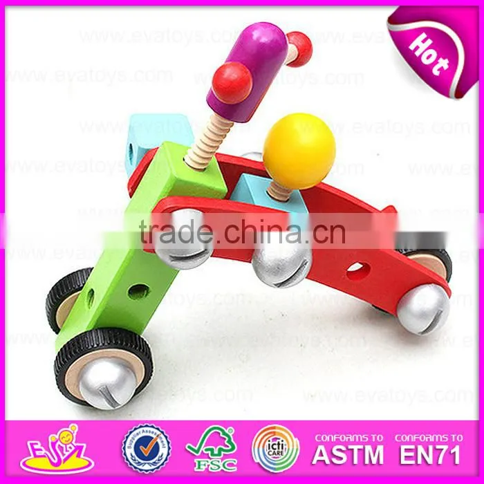 DIY 28PCS wooden screw airplane toys for kids,Wooden Toy Screw Nut Combination for children W03C018