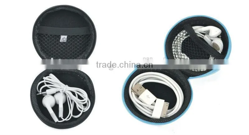custom fashionable round protection EVA earphone mini bag, case gift(Z-EV-004)