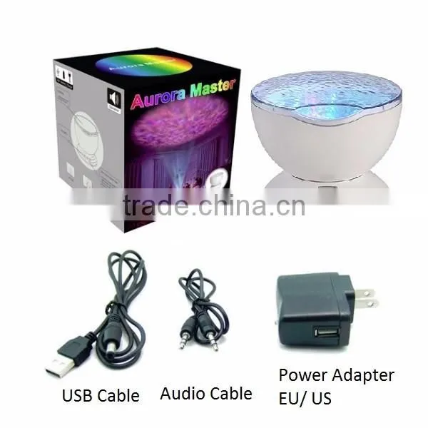 Aurora Master Romantic Relaxing Colorful Ocean Wave Projector with Audio Speaker