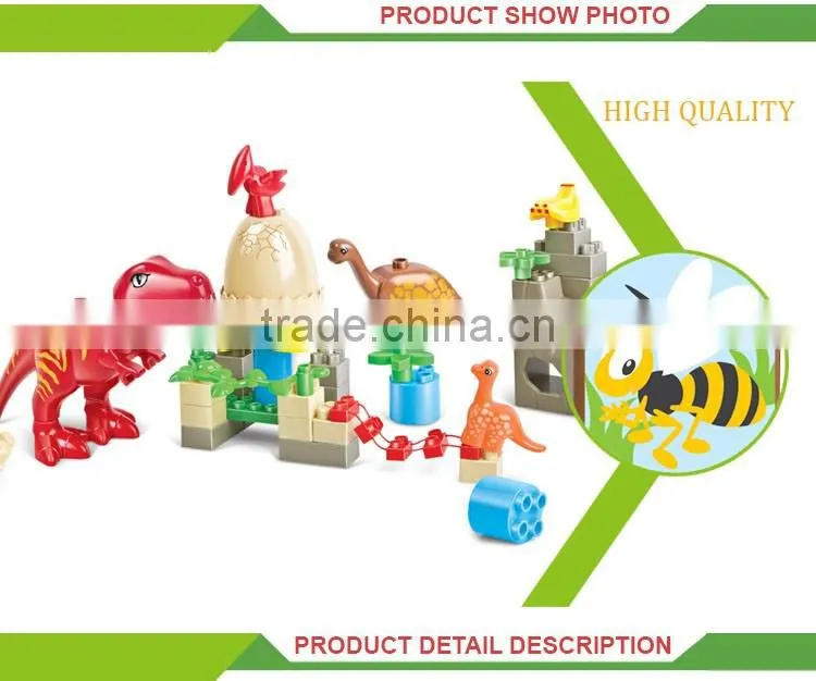 Educational diy kids building block game toy dinosaur king