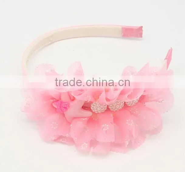 Lovely pink ribbon kids headbands