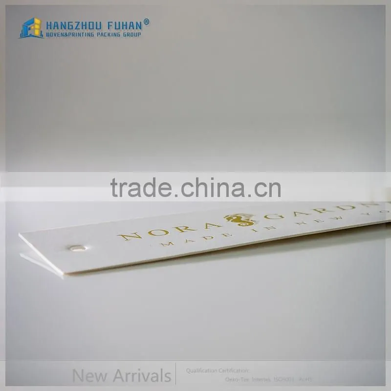 Hot Stamping Gold Color Logo White Hang Tag