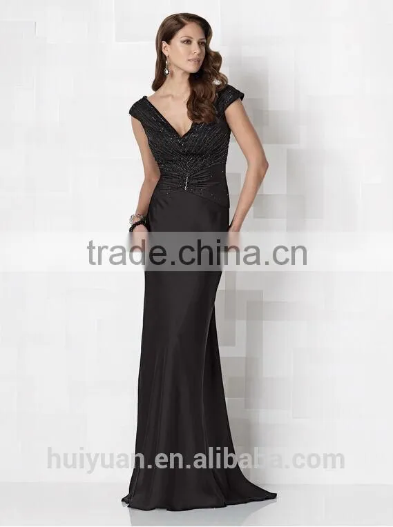 european tulle beading long evening dress for mother of groom