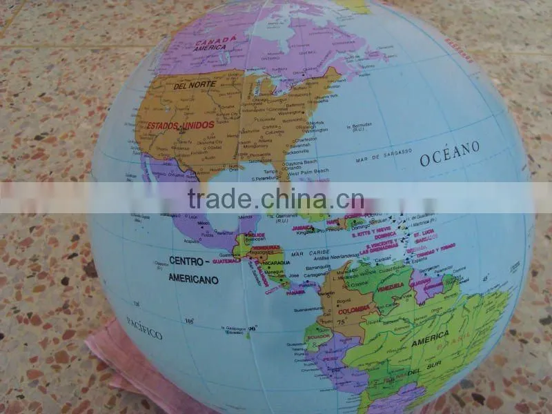 Deflated size 16 inches inflatable globe ball