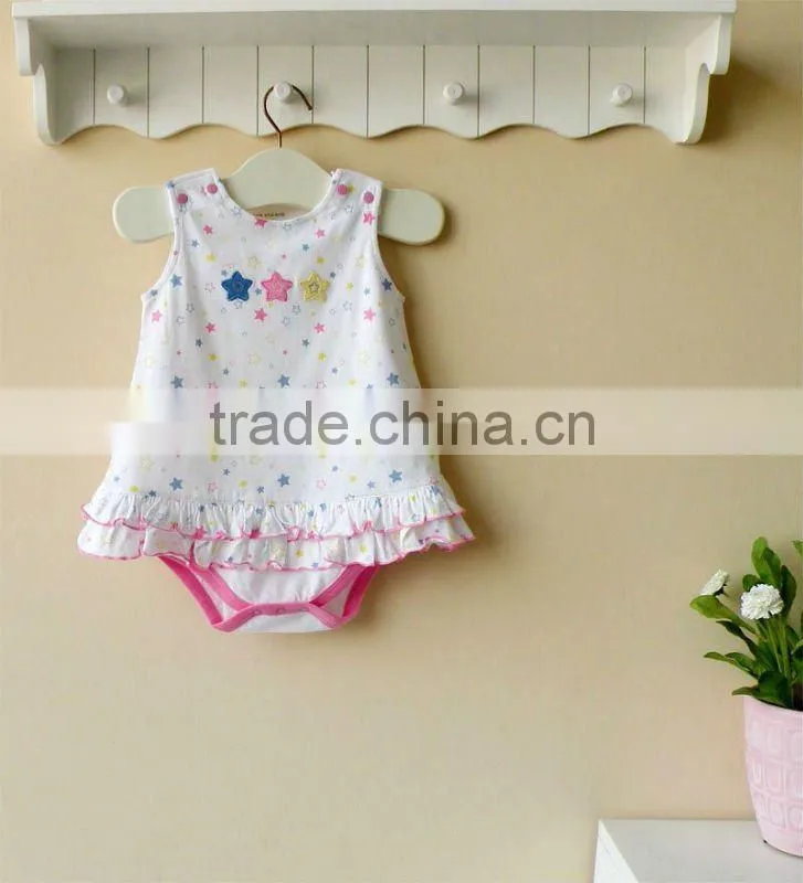 mom and bab 2012 summer baby wear 100% cotton embroider girl lace bodysuit