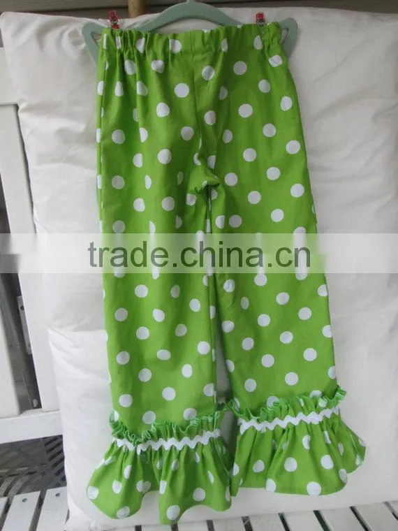 High Quality Wholesale Kids Casual Pants Lovely Chevron Ruffle Leggings Cotton Baby Girls Cotton Trousers