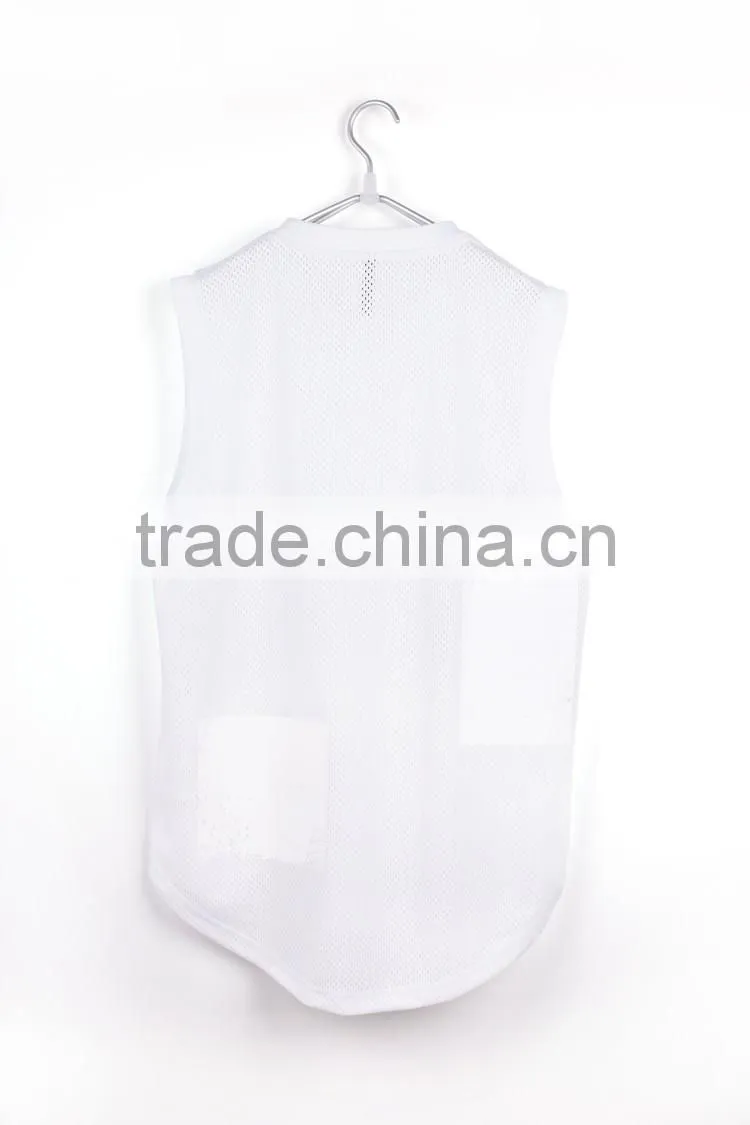 mens printed mesh t shirt sleeveless mesh t shirt new design