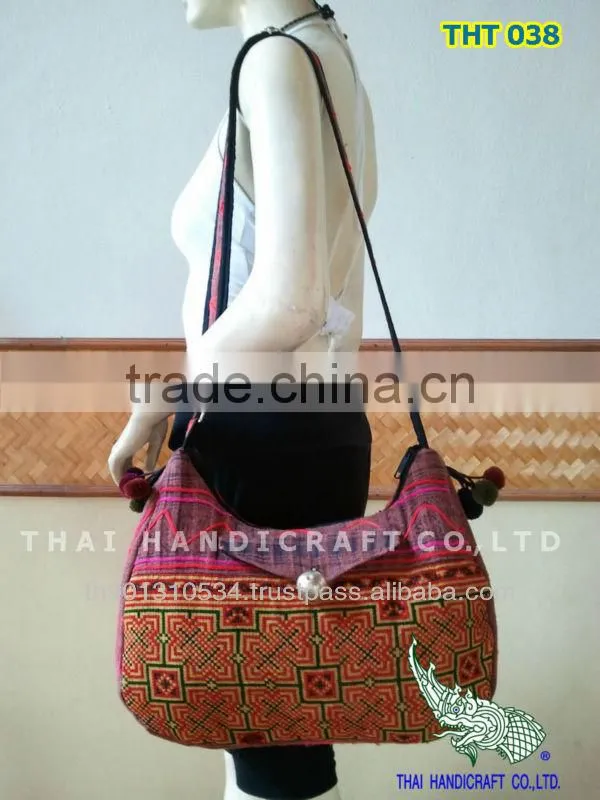 Thai Embroidered HMONG Hill Tribe Tote Hand Bag Shoulder Bag Cross Body Bag