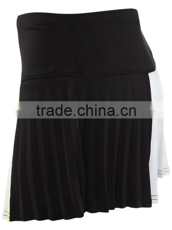 88% Polyester 12% Lycra Colorblocked Pleat Fashion Wrap Mini Tennis Skirt