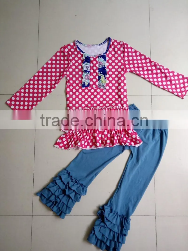 wholesale children's boutique clothing best selling products 2017 in usa rural style girl long sleeve suit