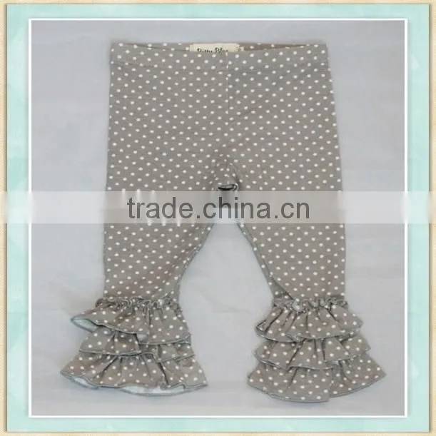 2017 baby cotton pants gray white dots ruffle indian clothes for children