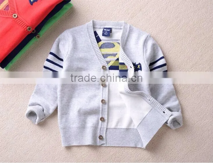 New 2016 Hot Autumn Children Sweater Boys Knitting Cotton Sweater Cardigans