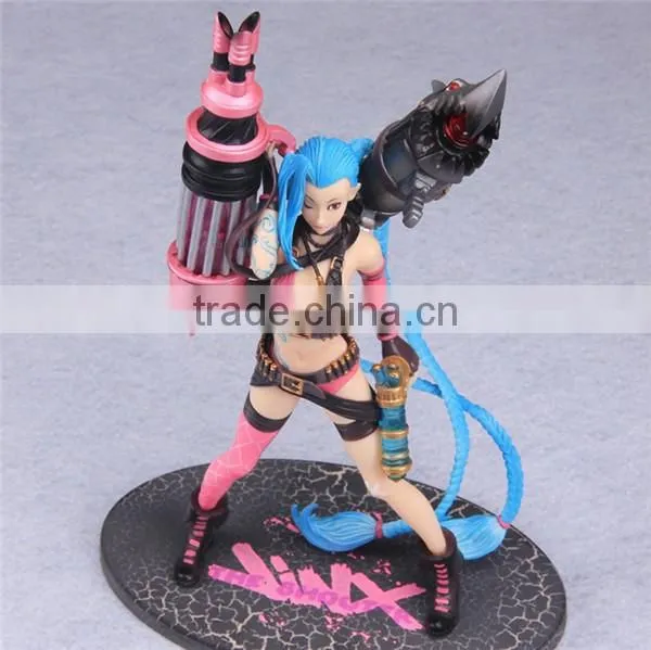 SV-LOL019 Hot selling game toys League of Legends The Go girl Jinx action figure LOL PVC doll Statues Game Toys