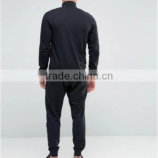 Stand collar men slim fit tracksuit sportwear full zip fastening plain tracksuits