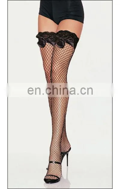 wholesale black fishnet japanese hot girls sexy stockings with bowknot