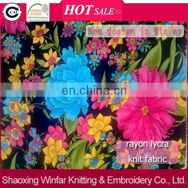 single Jersey spandex knitting rayon lycra fabric sublimation printing for garment