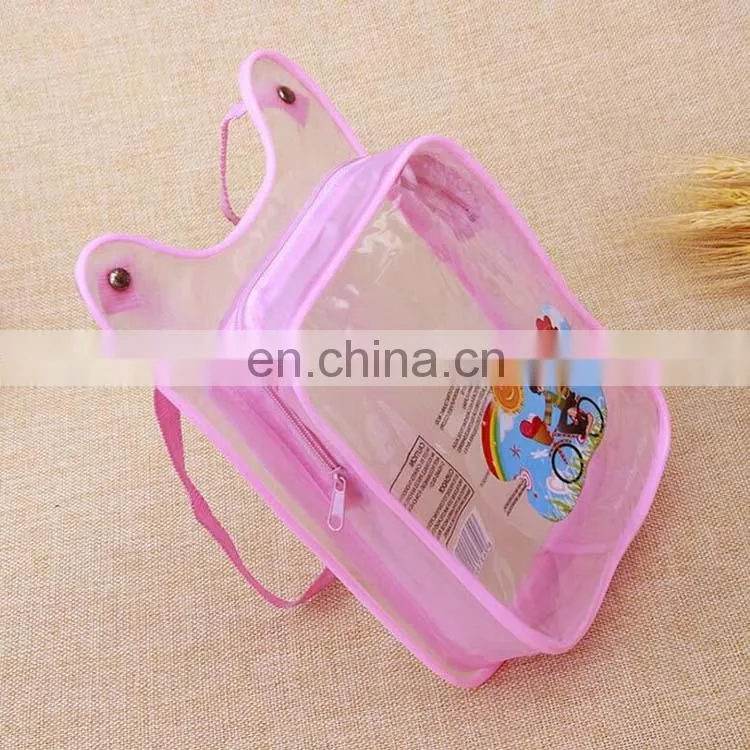 Best price clear custom shape pvc zipper bags high quality zip lock pvc plastic bag with cat ear