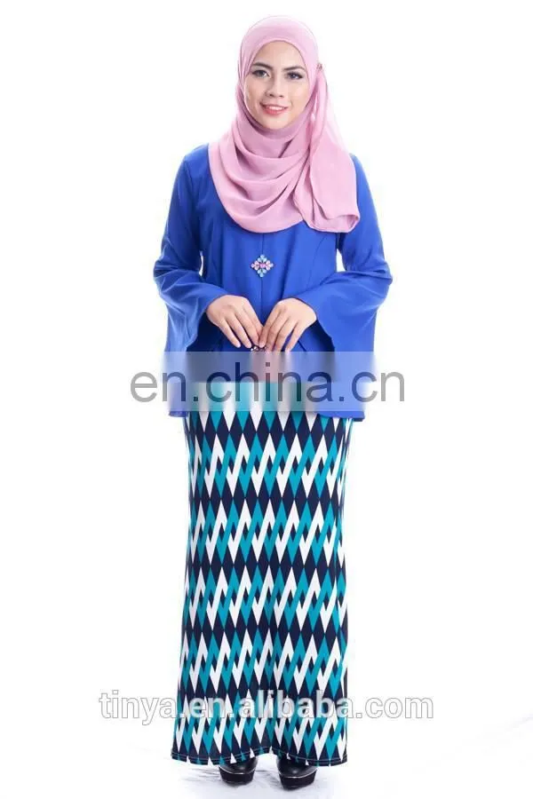 2017 modern malaysia flare sleeve muslim dress baju kurung for women maxi dress