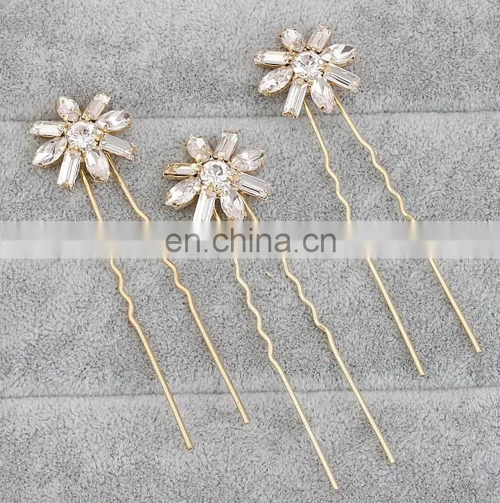 Wedding Headpiece Rhinestone U shaped Hair Pins