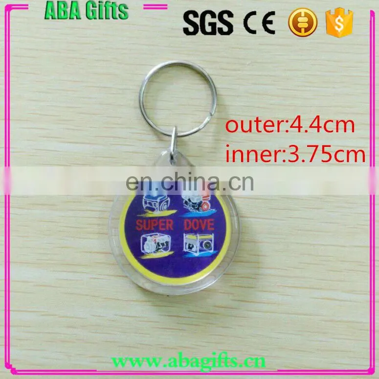 Plastic square shape photo Key chain